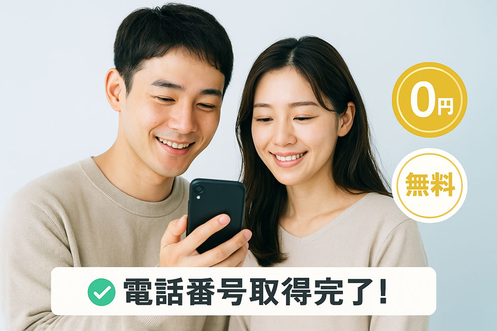povoで無料で電話番号を取得できるイメージ図